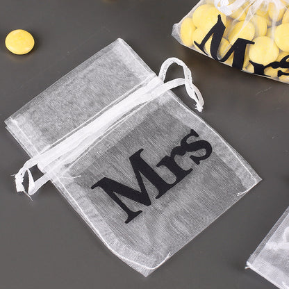 10 kleine Organza-Beutel Mrs Gastgeschenk zur Hochzeit