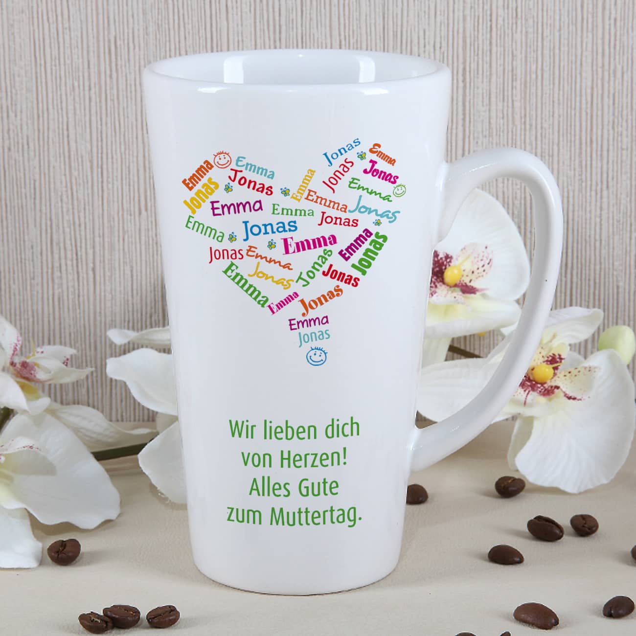 Muttertagsgeschenk - die Tasse mit den Namen der Kinder