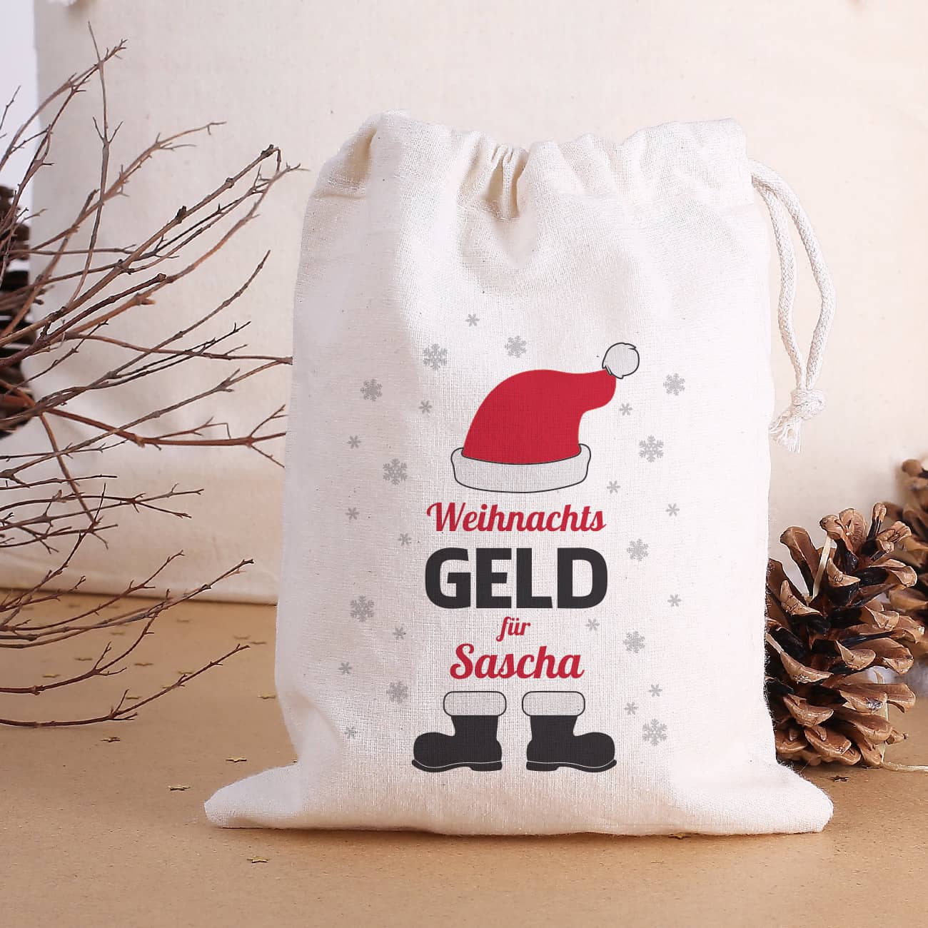 Weihnachtsgeld Geschenksack mit Name