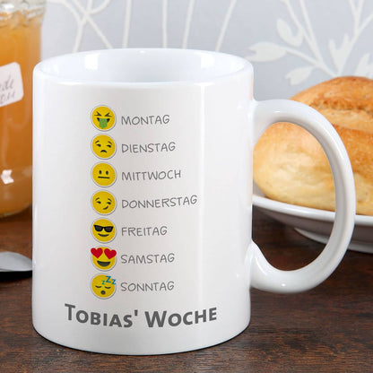 Emoji Tasse Wunschtext Woche 