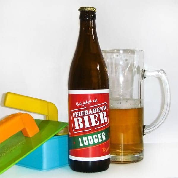 Bieraufkleber Feierabendbier mit Wunschname