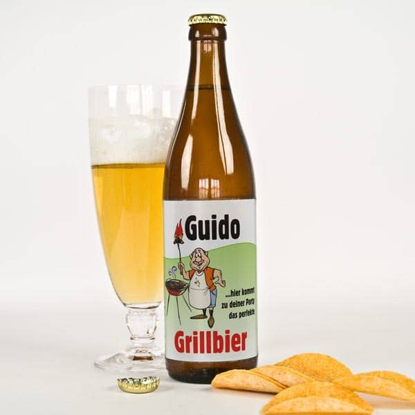 Bieraufkleber Grillbier mit Wunschname