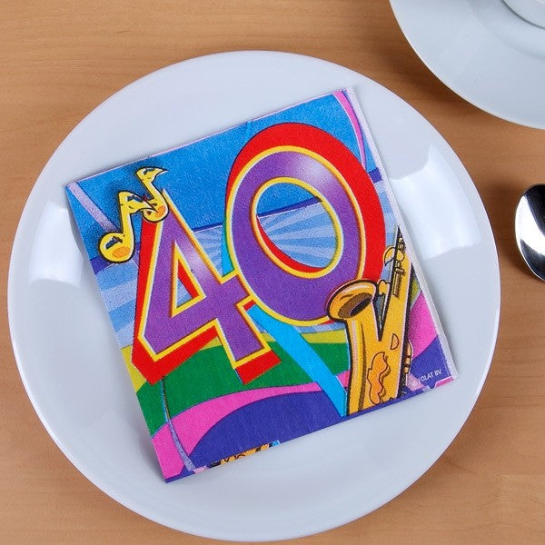 Bunte Servietten zum 40. Geburtstag