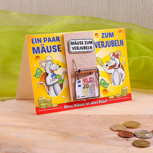 Karte mit Mausefalle - Mäuse zum Verjubeln