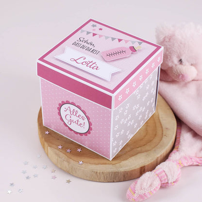 Überraschungsbox zur Geburt, Babygeschenk für Mädchen