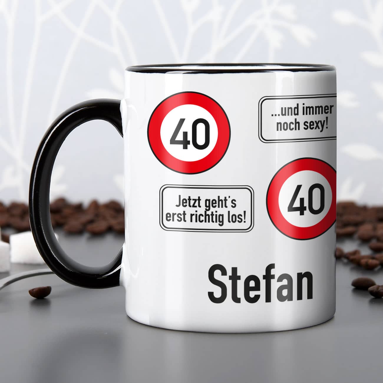 Tasse zum 40. Geburtstag mit Namen