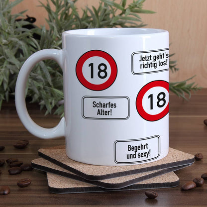 Kaffeetasse als Geschenk zum 18. Geburtstag