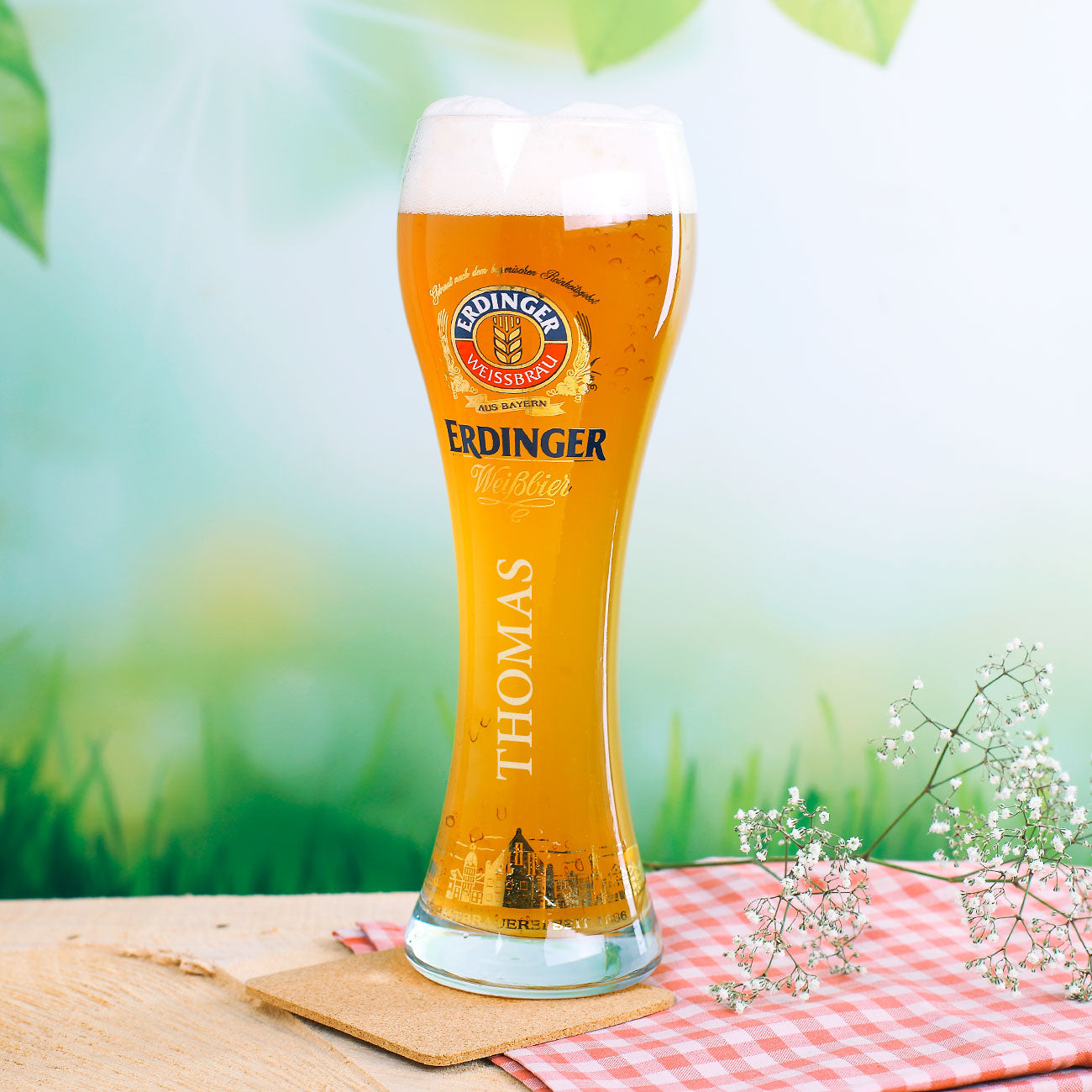 Erdinger Weißbierglas mit Gravur