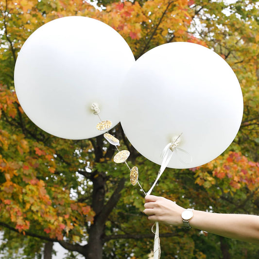 Weiße Luftballons aus Latex im 2er Set