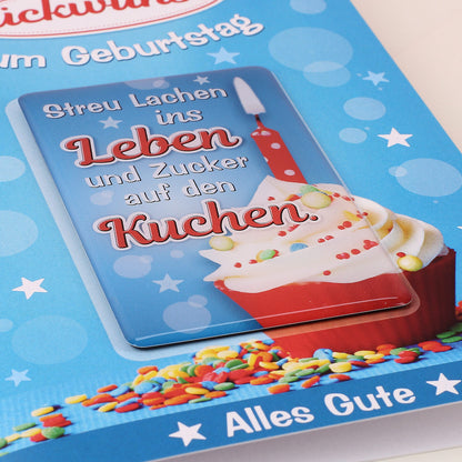 Geburtstagskarte mit Magnet - Kuchen