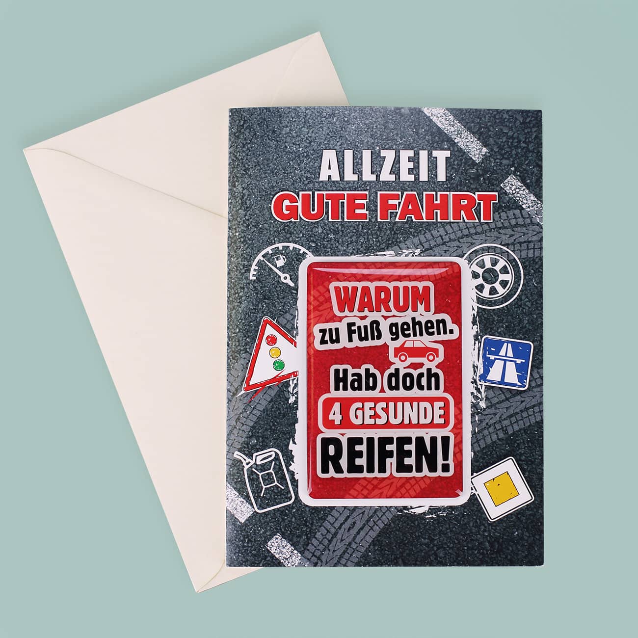 Grußkarte mit Magnet zum Führerschein