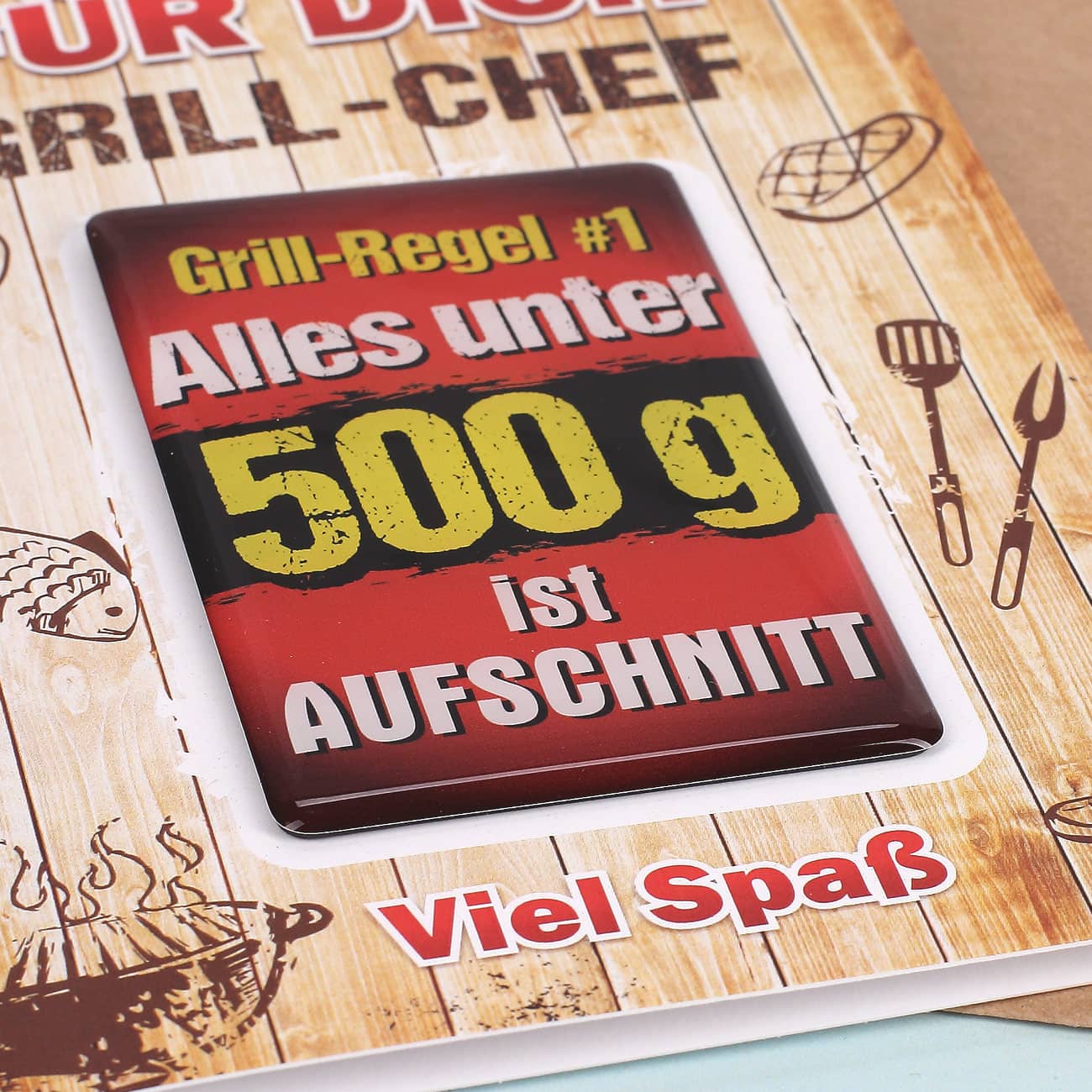 Grußkarte mit Magnet - Grill-Chef