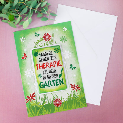 Grußkarte mit Magnet Garten