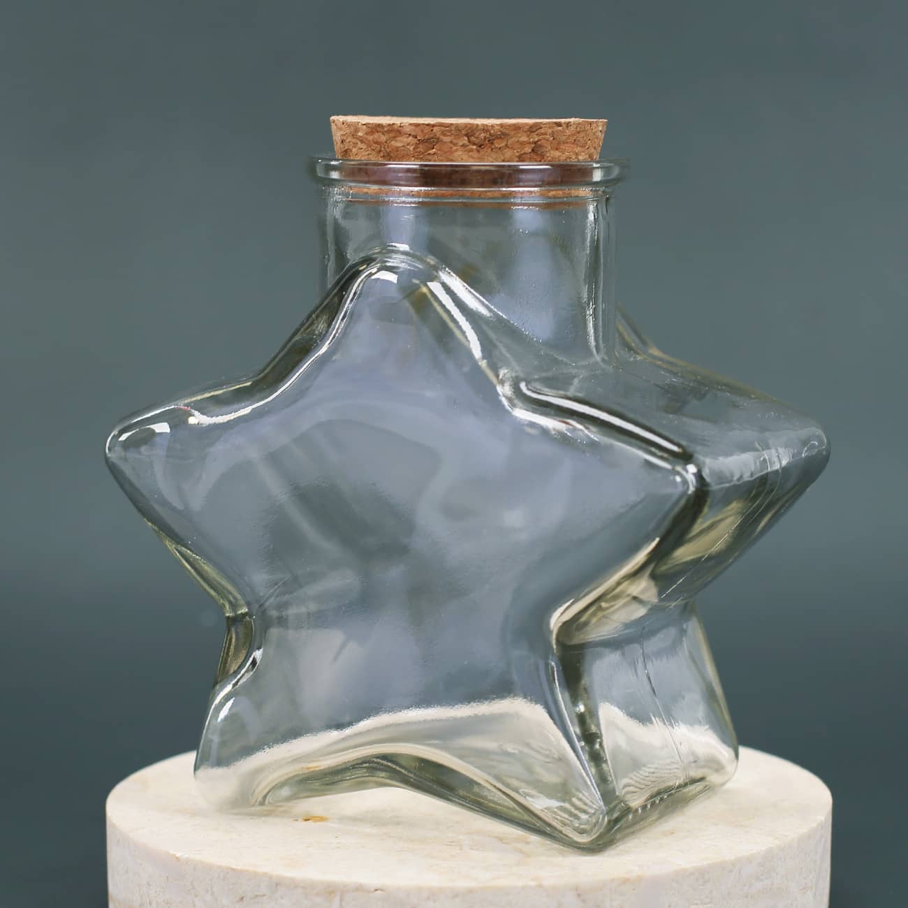 Glasflasche Stern mit Korken