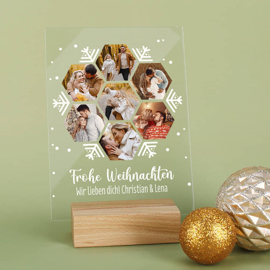 Acrylfoto mit 7 Bildern bedruckt zu Weihnachten