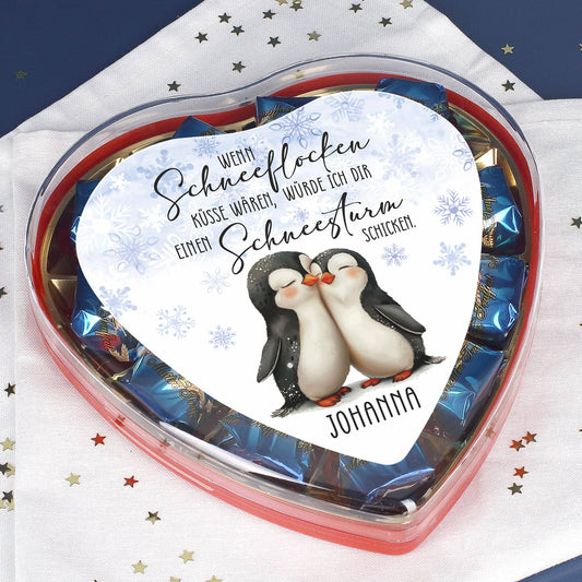 Romantische Pralinen zu Weihnachten personalisiert