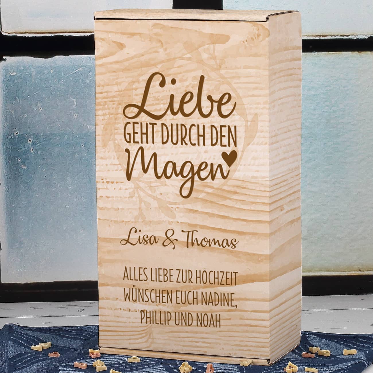 Geschenkverpackung mit persönlichem Aufdruck