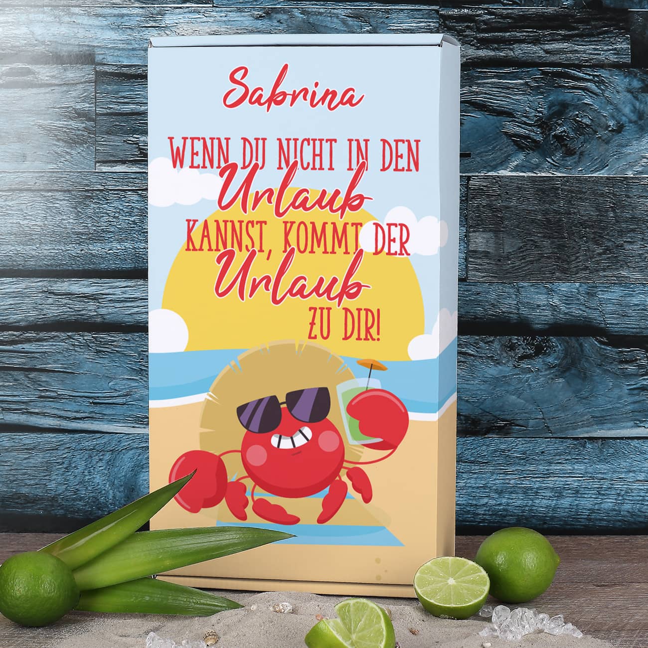 Geschenkverpackung mit Spruch und Name Ihrer Wahl