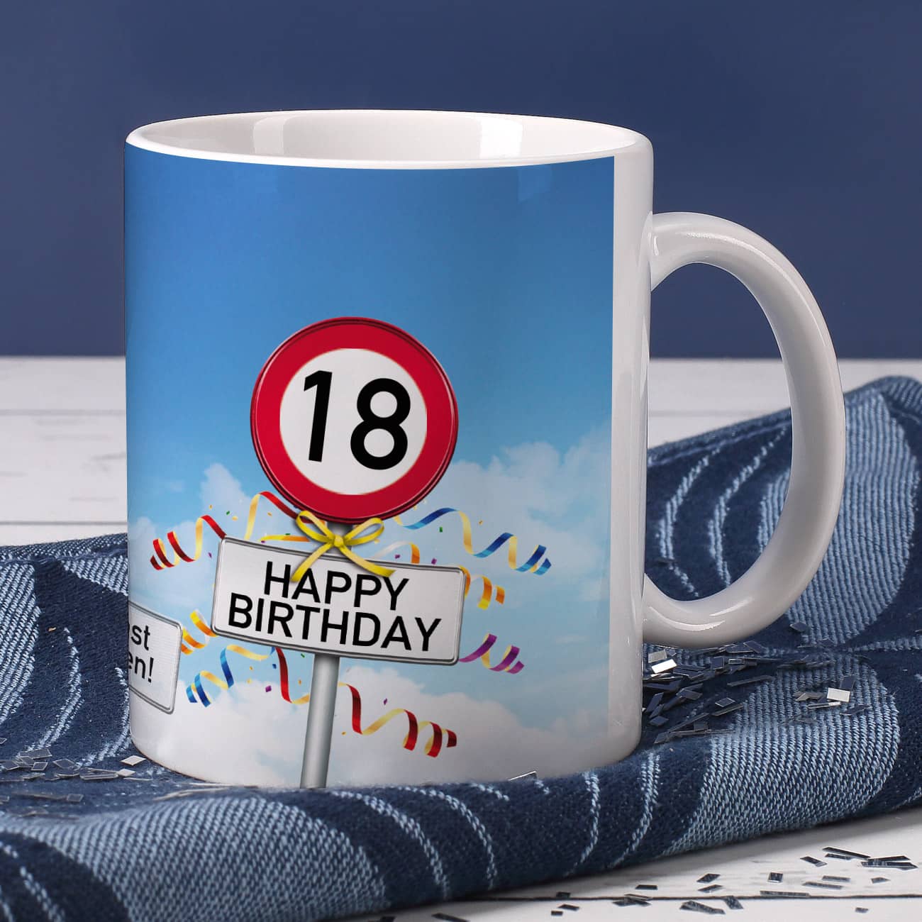 Geburtstagsgeschenk zum 18. Geburtstag Happy Birthday Tasse