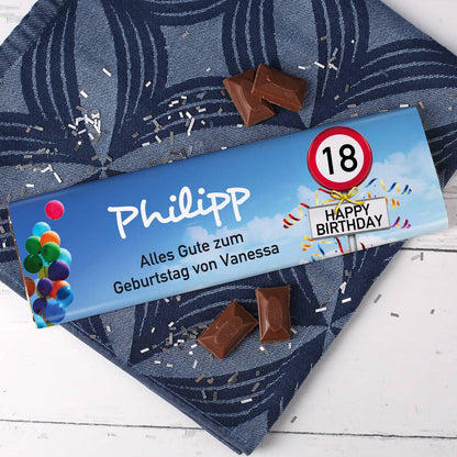 Geburtstagsschokolade zum 18. Geburtstag 