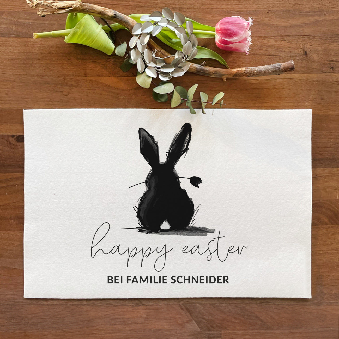 Happy Easter - Oster-Platzdeckchen mit Wunschtext