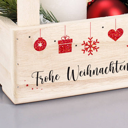 Holzkiste zu Weihnachten - Detail