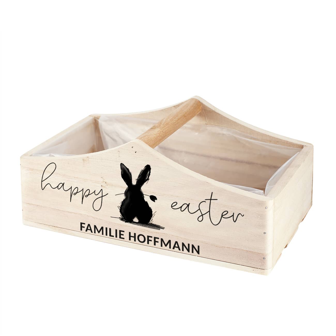 Happy Easter - Geschenkkorb zu Ostern mit Hasen-Motiv & Wunschtext