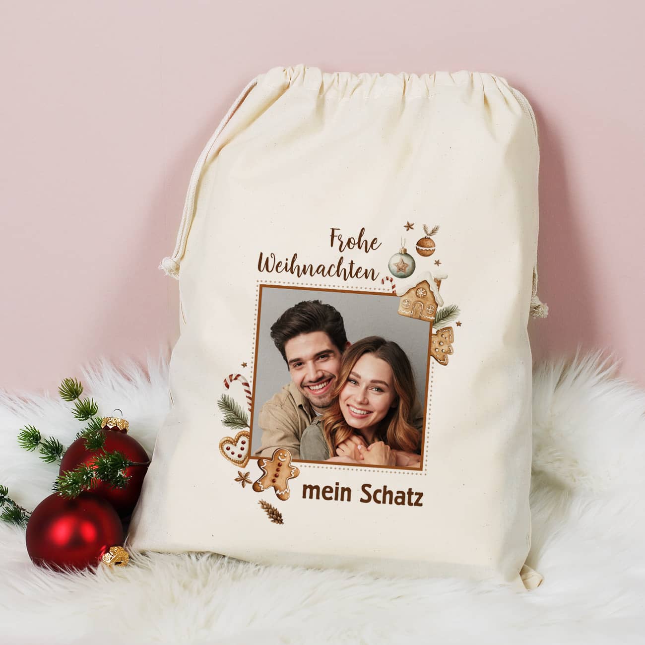 Kleiner Geschenksack zu Weihnachten persönlich bedruckt