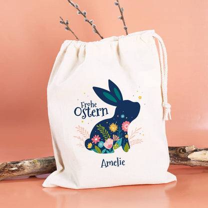 Frohe Ostern - Geschenksack mit Osterhase und Wunschtext, 25 x 32 cm