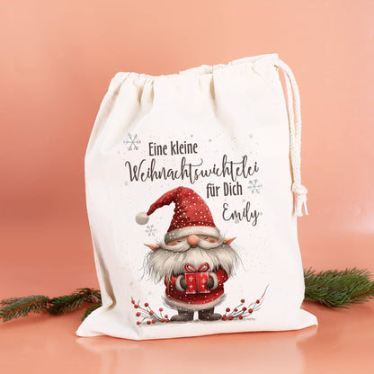 Geschenksack zu Weihnachten personalisiert mit Name in der Größe M