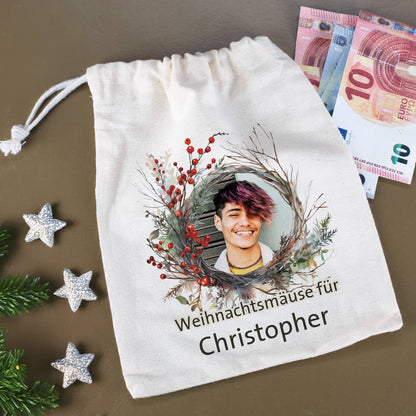 Kleiner Geschenksack zu Weihnachten für Geldgeschenke