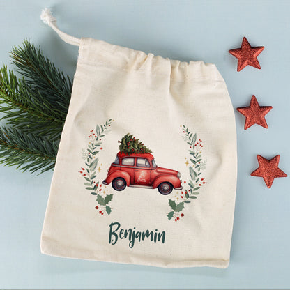 Geschenksack zum Nikolaus mit Auto & Name