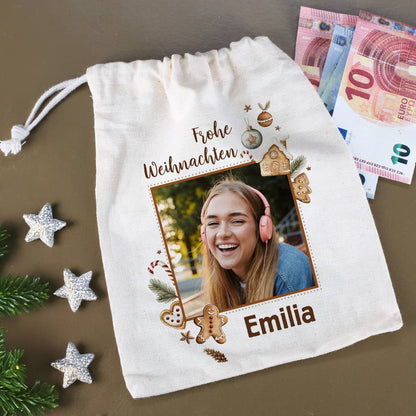 Kleiner Geschenksack zu Weihnachten für Geldgeschenke