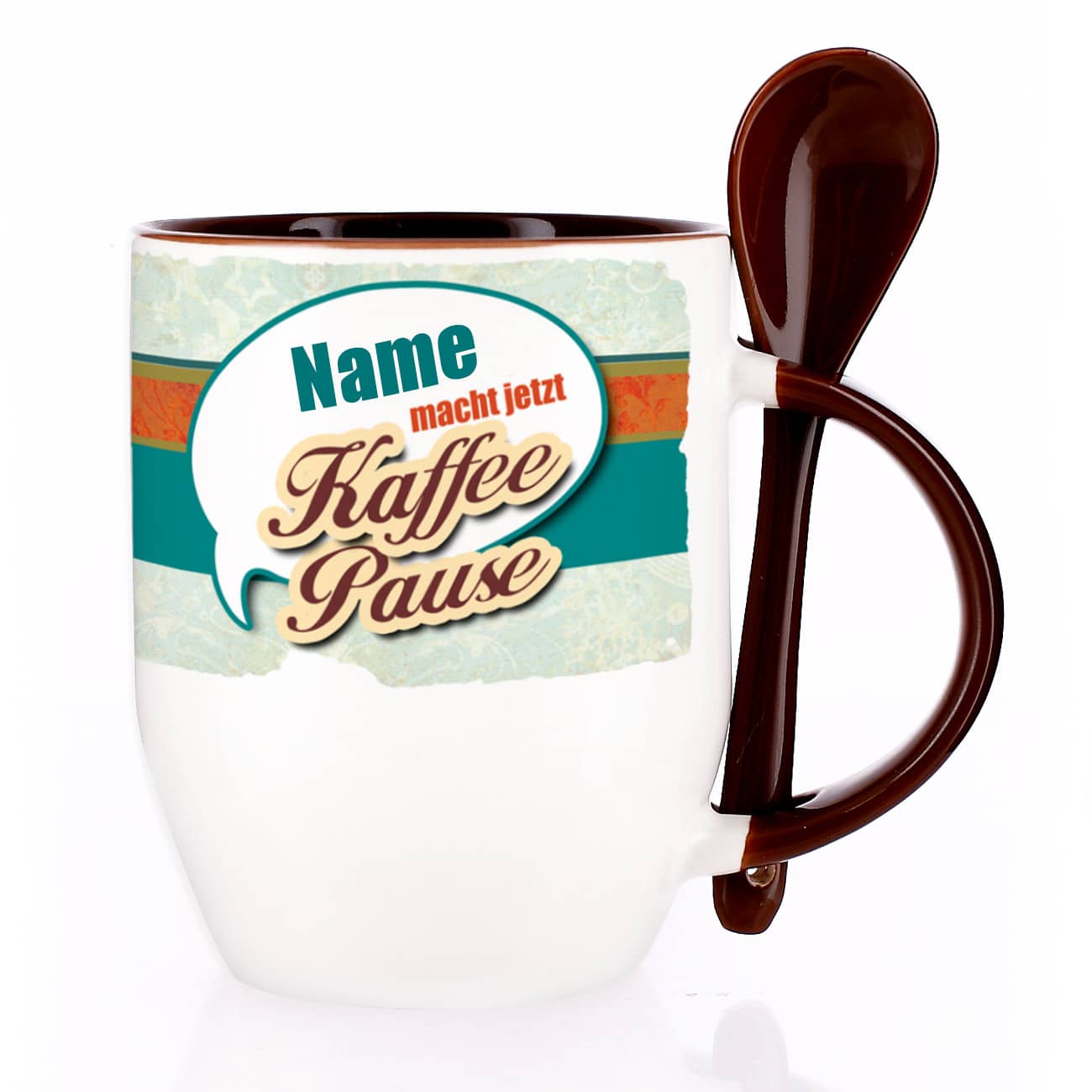 Löffeltasse Kaffeepause mit Name