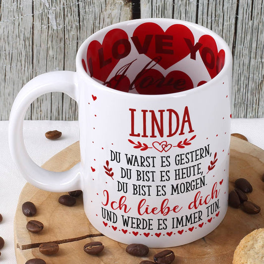 Ich liebe dich für immer - Tasse zum Valentinstag mit Name