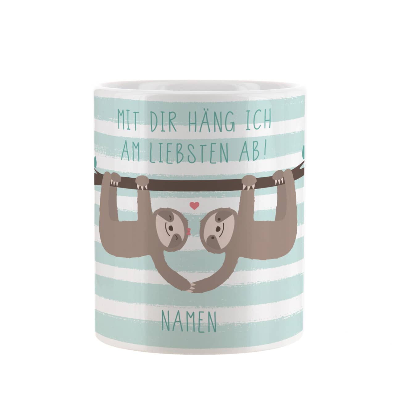 Tasse mit Faultier-Pärchen und Ihren Namen