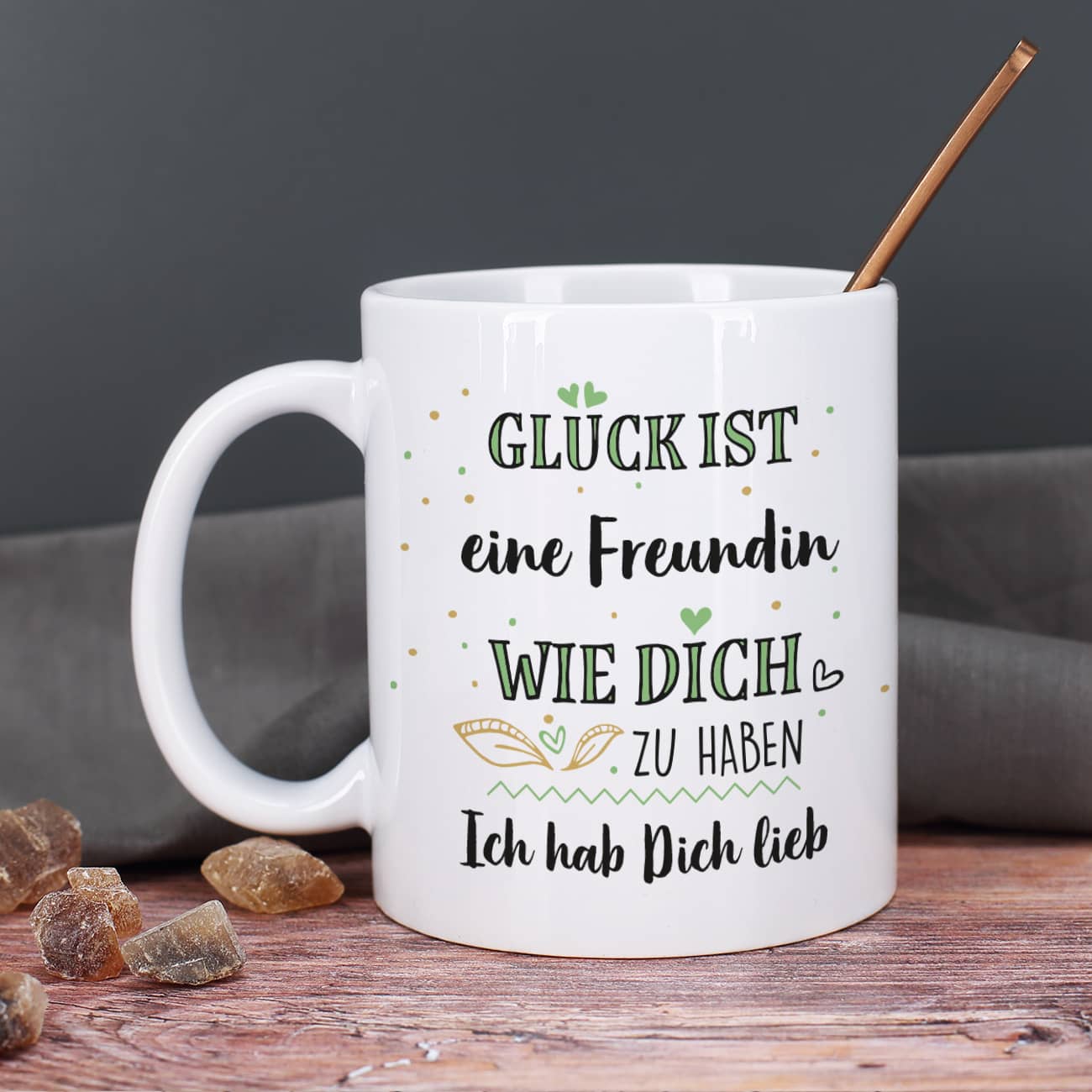 Glück ist ... Tasse mit persönlichem Text