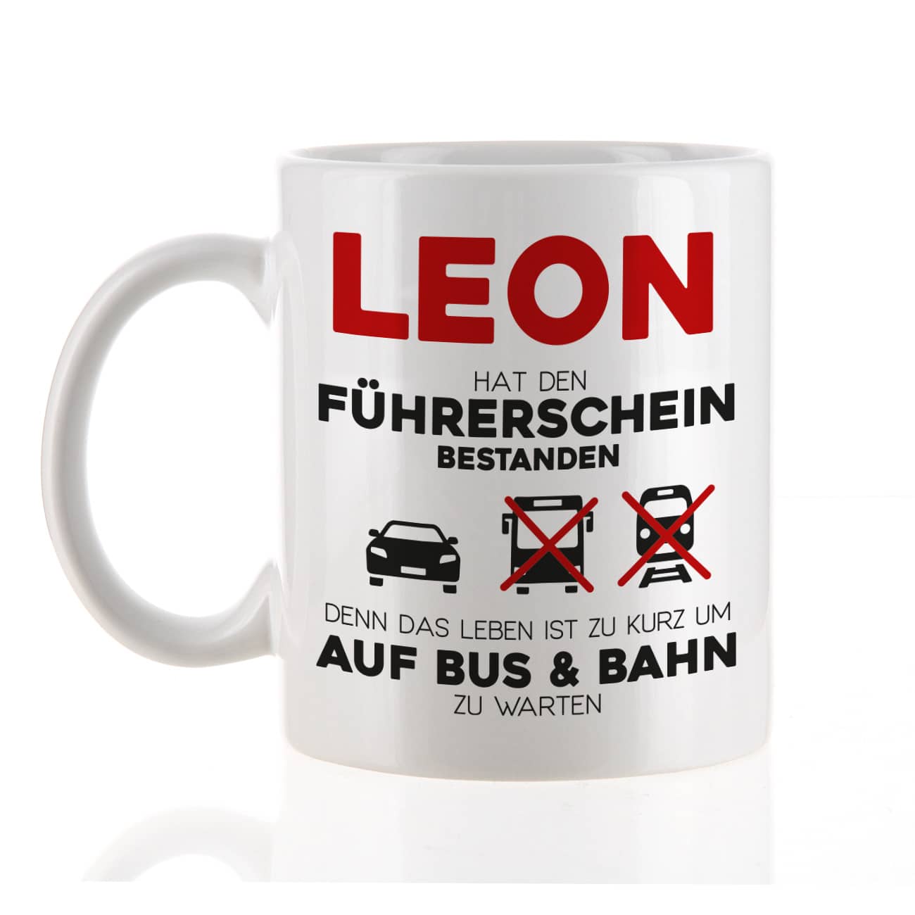 Fahrprüfung bestanden - Tasse mit Name