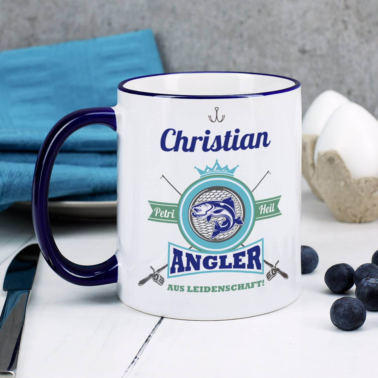 Angler aus Leidenschaft - Tasse mit Name