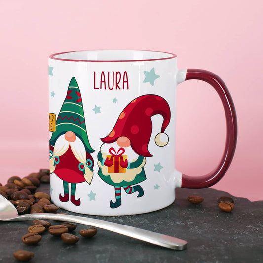 Mit weihnachtlichem Motiv bedruckte Tasse