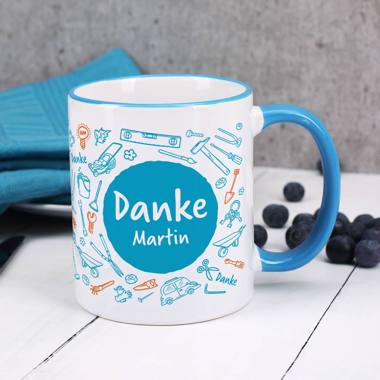 Danke Handwerker! Tasse mit Namen