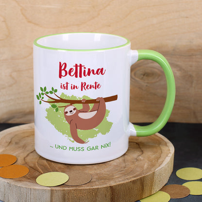 Tasse mit Faultier - Geschenk zum Ruhestand