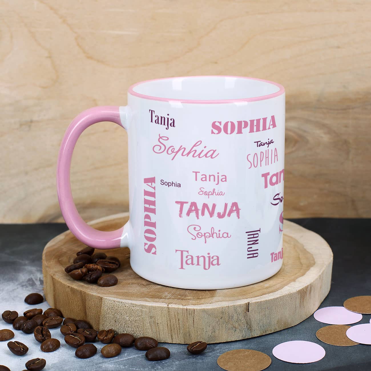 Tasse mit zwei Namen - Rosa