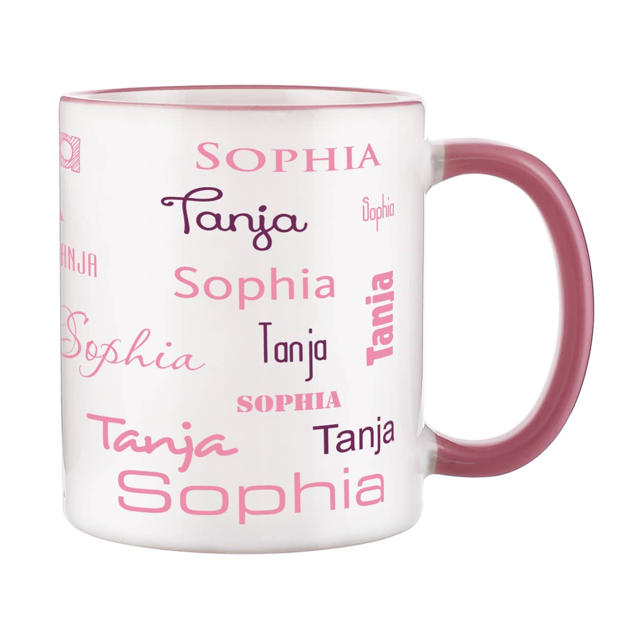 Tasse mit zwei Namen - Rosa