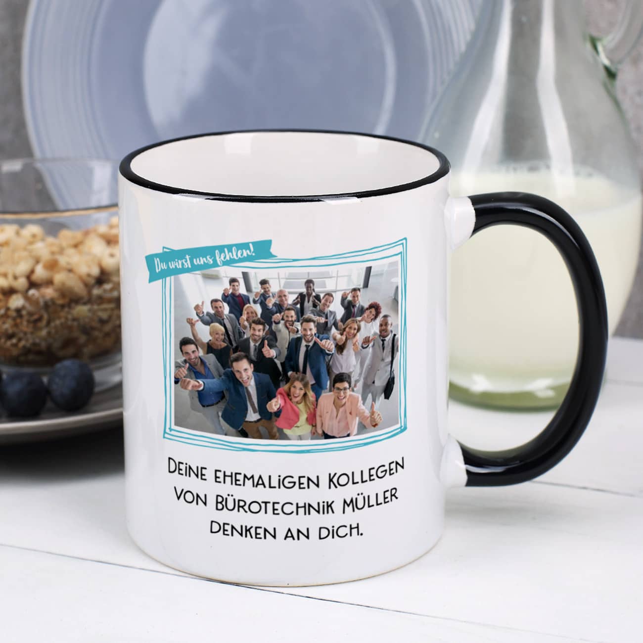 bedruckte Tasse - Abschiedsgeschenk zum Ruhestand mit Foto