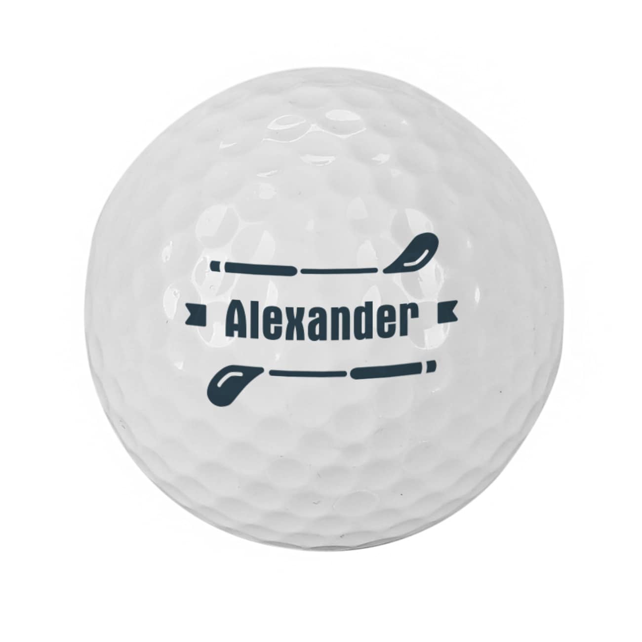 Personalisierter Golfball mit Golfschläger als Motiv