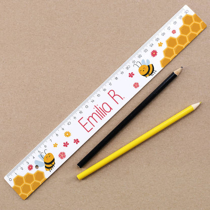 Personalisiertes Bienchen Lineal 30 cm mit Name