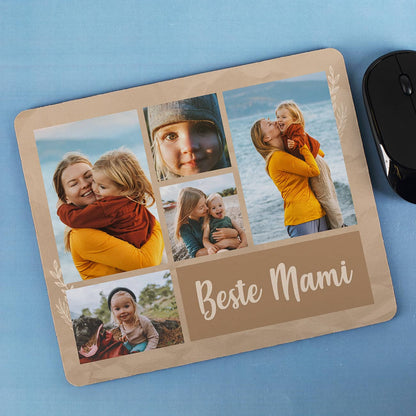 Mousepad mit 5 Fotos und Text nach Wunsch