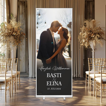 Persönliches Foto Rollup Banner zur Hochzeit