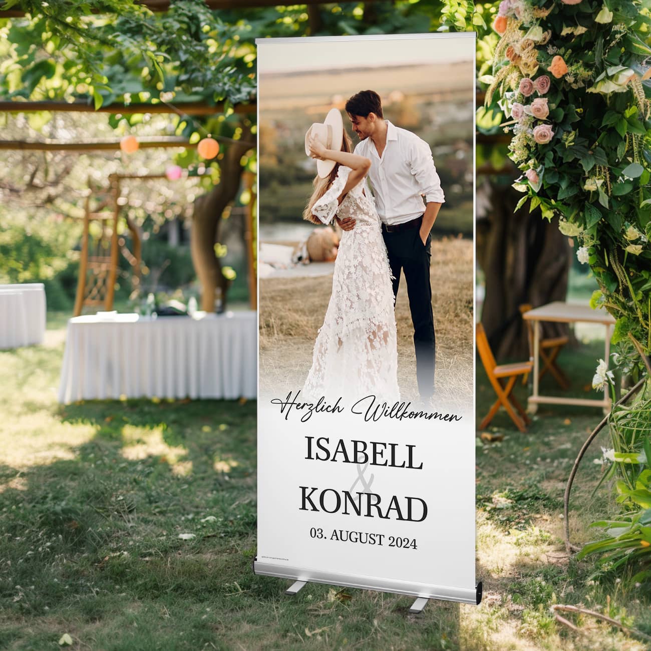 Persönliches Foto Rollup Banner zur Hochzeit